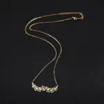 Komplette goldfarbene Olivenzweig-Halskette mit Kette und Karabinerverschluss