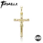 TOPGRILLZ Jesus Kreuz Kette aus 925 Silber mit Boxkette