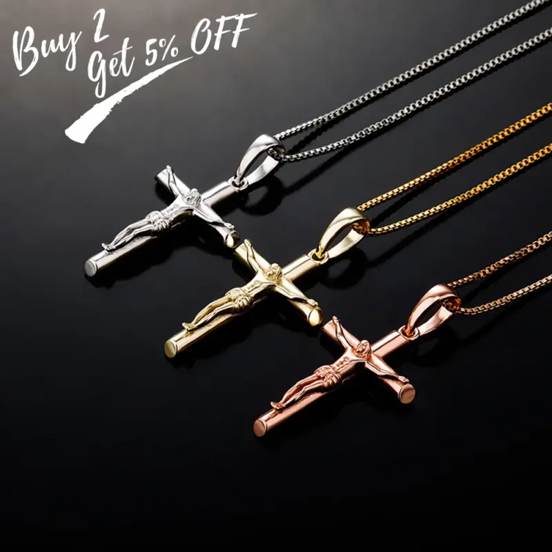 Jesus Kreuzanhänger aus 925 Sterling Silber – Detailansicht
