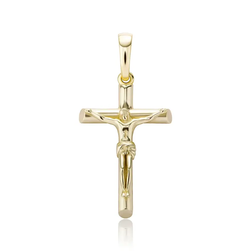 Jesus Kreuz Kette goldfarben aus 925 Sterling Silber