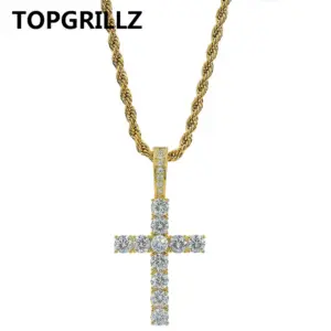 TOPGRILLZ Iced Out Kreuzkette mit Zirkonia