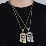 TOPGRILLZ Jesus Kopf Anhänger – funkelnder Zirkonia-Look