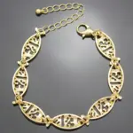 Goldfarbenes christliches Armband mit Jesusfisch-Gliedern