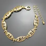 Goldfarbenes Jesusfisch Armband mit JESUS-Schriftzug