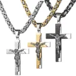 Granny Chic Byzantiner-Königskette mit Jesus-Kruzifix in Silber-, Gold-Silber- und Schwarz-Silber-Optik