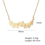 Goldfarbene Olivenzweig-Kette: Motivmaß 39 × 14 mm, Kette 45 + 5 cm und 3,32 g laut Lieferant