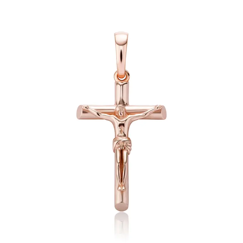 Jesus Kreuz Kette roségoldfarben aus 925 Sterling Silber