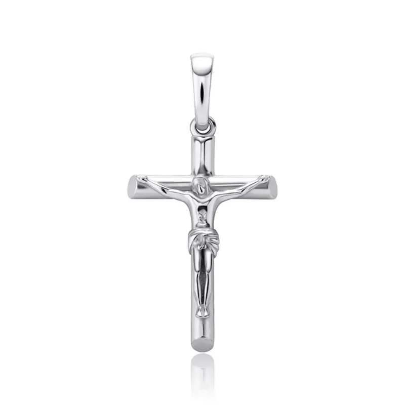 Jesus Kreuz Kette silberfarben aus 925 Sterling Silber