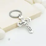 Kreuz-Schlüsselanhänger als christliches Geschenk – Detailansicht