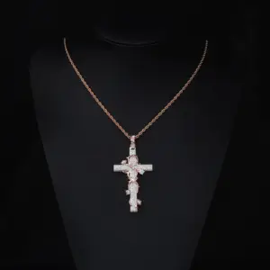 Christlicher Moissanit Anhänger mit Seilkette