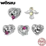 WOSTU Familien Charm aus 925 Sterling Silber – 12 Motive