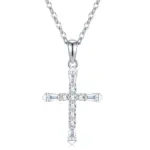 OIYIY Moissanit Kreuzkette Damen – S925 Sterling Silber, 45 cm