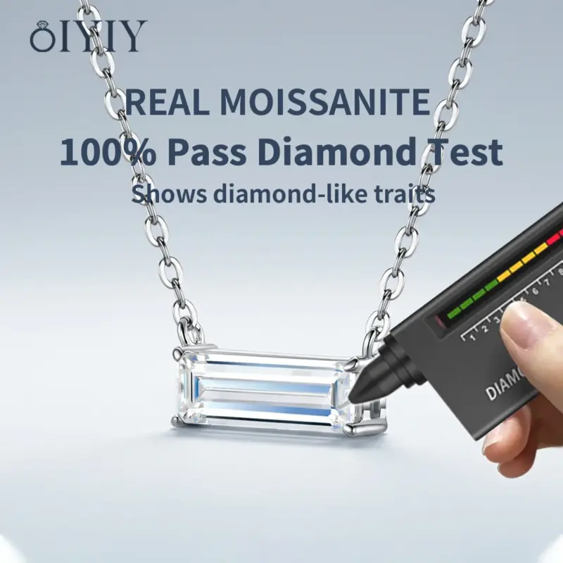 OIYIY 3 CT Moissanit Kette – Diamanttester-Darstellung laut Anbieter