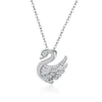 OIYIY Moissanit Schwan-Kette Damen – S925 Sterling Silber, 45 cm