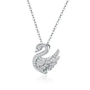 OIYIY Moissanit Schwan-Kette Damen – S925 Sterling Silber, 45 cm
