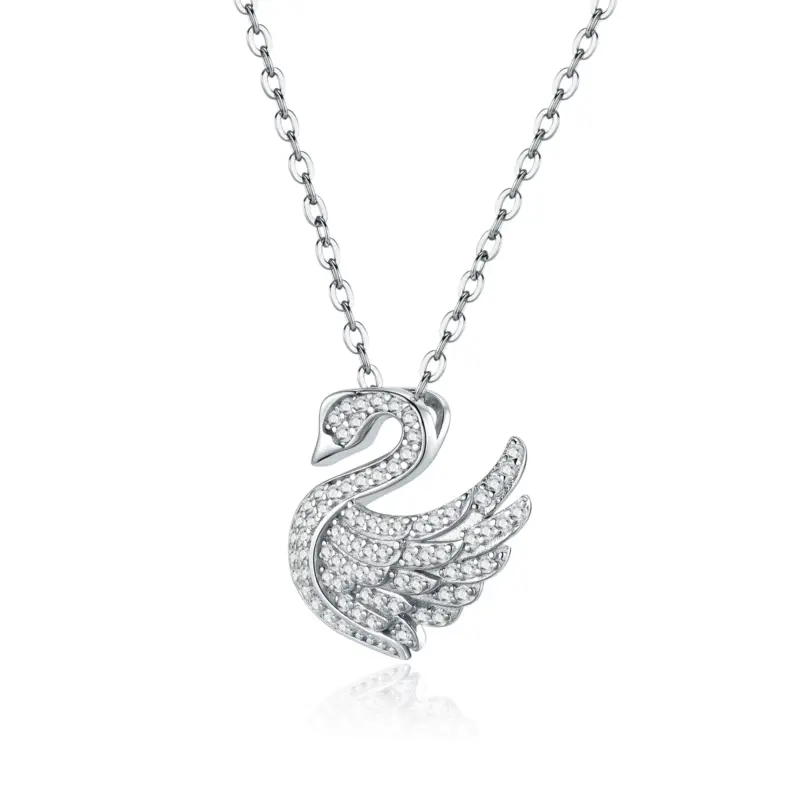 OIYIY Moissanit Schwan-Kette Damen – S925 Sterling Silber, 45 cm