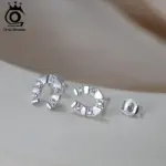 Silberfarbene ORSA JEWELS Hufeisen-Ohrstecker mit fünf klaren Steinen und rückseitigem Steckverschluss