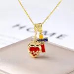Chelsea Kette – Heiliges Herz mit Dornenkranz und FE-Kreuz