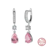 ORSA JEWELS LZE33 rosa Tropfen-Ohrhänger 925 Silber laut Anbieter, freigestellte Vorder- und Seitenansicht
