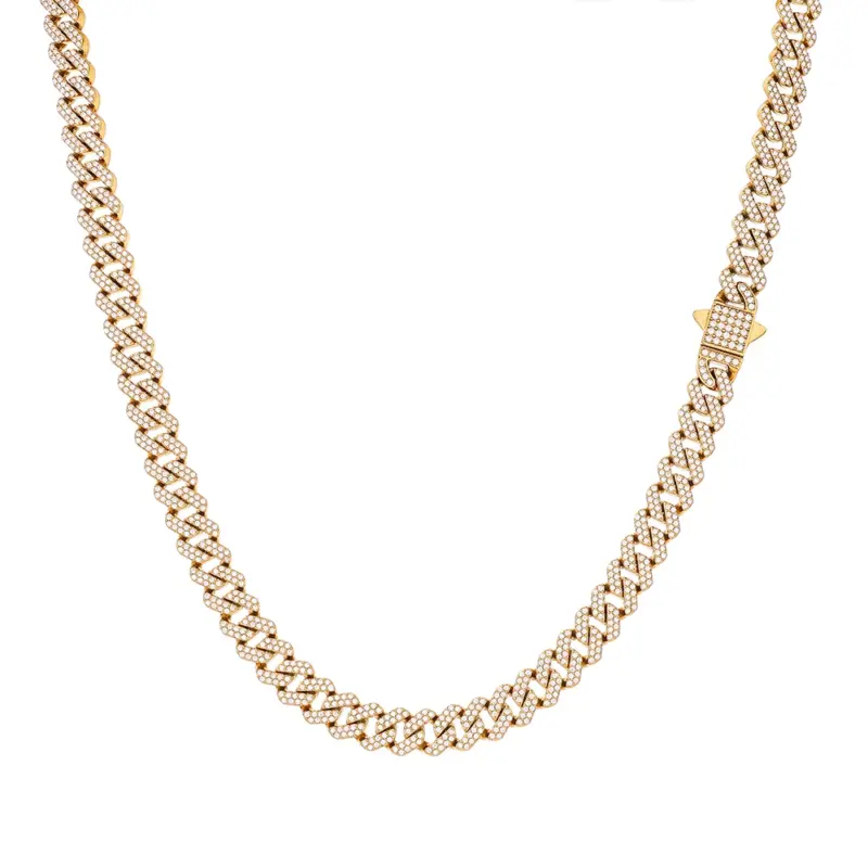 ESKEEM Cuban Chain mit Moissanit – Glieder und Steinbesatz