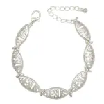 RechicGu Jesusfisch Armband Silberfarben mit JESUS-Schriftzug