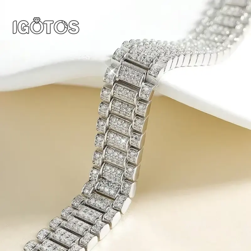 IGOTOS Moissanit Armband mit 1,2 mm Steinbesatz – Produktansicht
