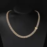 Moissanit Cuban Chain im Iced-Out-Stil – Detailansicht