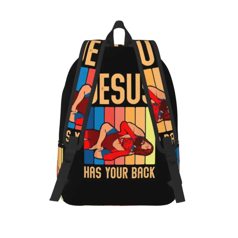 Christlicher Rucksack mit Jesus Has Your Back Motiv – Produktansicht