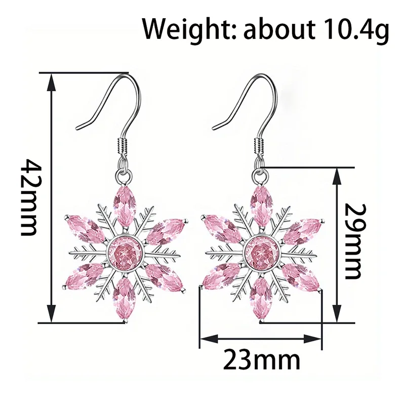 Huitan Schneeflocken-Ohrringe E6986 – winterlicher Ohrschmuck