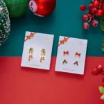Originalfoto des Kombi-Sets mit einer Lebkuchen-Zuckerstangen-Motivkarte und einer Schleifen-Stechpalmen-Karte