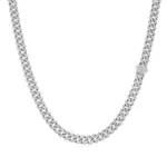 Silberfarbene 8-mm-Cuban-Chain – Nahaufnahme
