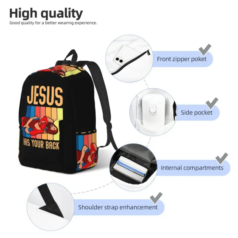 Christlicher Jiu-Jitsu Rucksack mit Jesus-Botschaft – Produktansicht
