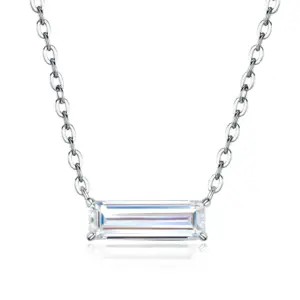 OIYIY 3 CT Moissanit Baguette-Kette Damen – S925 Sterling Silber, 45 cm