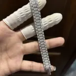 IGOTOS Moissanit Armband mit etwa 10 mm Bandbreite – Detailansicht