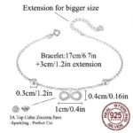 QooLady Infinity Armband – Detailansicht des Unendlichkeitszeichens