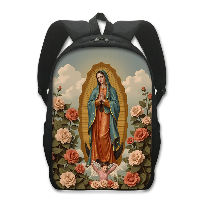 kf-S5a8aa247434c41d4a7f9a98810ea09fbl COOLOST Marienrucksack, Druckmotiv 06: Guadalupe mit Rosen