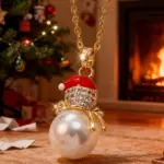 DoreenBeads Weihnachtskette – Schneemann mit Perle