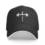 Philipper 4,13 Fitness Cap schwarz mit Kreuz und Hantelmotiv