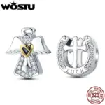 WOSTU Kreuz & Schutzengel Charm 925 Silber – Hauptansicht