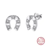 ORSA JEWELS Hufeisen-Ohrstecker APE145 Silberfarben, Vorder- und Seitenansicht mit fünf Zirkonia laut Anbieter
