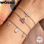 WOSTU Symbol-Armband 925 Silber für Damen – 5 Motive