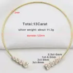 BXINY Moissanit Herz-Choker – Maße, 13 ct und ca. 11,3 g laut Anbieter