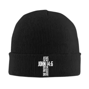 Johannes 14,6 Beanie in Schwarz – Jesus der Weg, Wahrheit und Leben