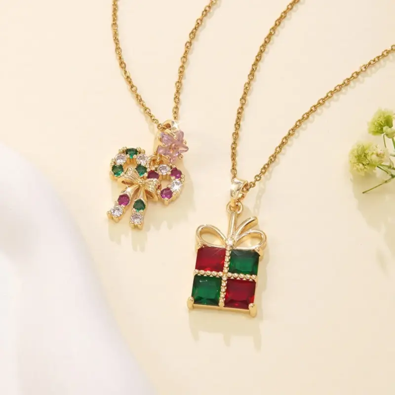DoreenBeads Weihnachtskette – Schleife mit Stern und Geschenkbox