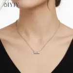 OIYIY 3 CT Moissanit Kette Damen – Trageansicht