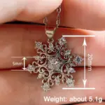 Huitan Schneeflocken-Kette – Anhänger ca. 20 mm, ca. 5,1 g laut Anbieter