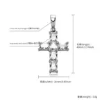 Baguette Kreuz Kette in Gold und Silber – weitere Produktansicht