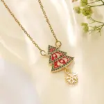 DoreenBeads Weihnachtskette – Weihnachtsbaum mit Schneeflocken-Anhänger