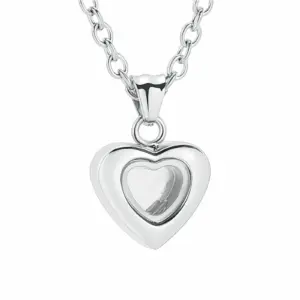 impressjewelry Herz-Urnenanhänger in Silberoptik mit Herzrelief auf weißem Hintergrund – Farbvariante Silber