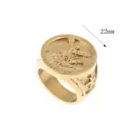 Goldfarbener Erzengel-Michael-Ring mit 22 mm Maßangabe auf dem Lieferantenbild